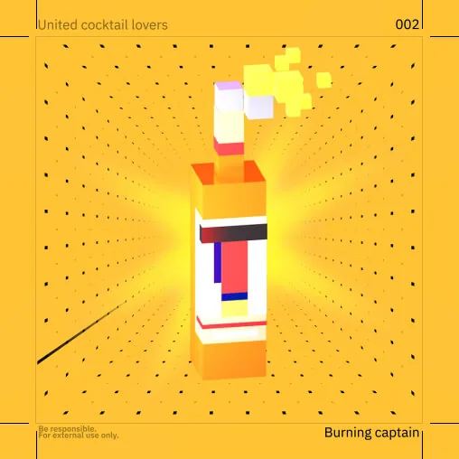 A bright yellow collectible with the archive's incendiary visual idea.