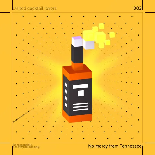 A golden bottle artwork from the charity NFT collection.